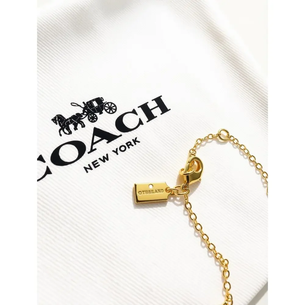 Coach Pavé Heart Pendant Necklace